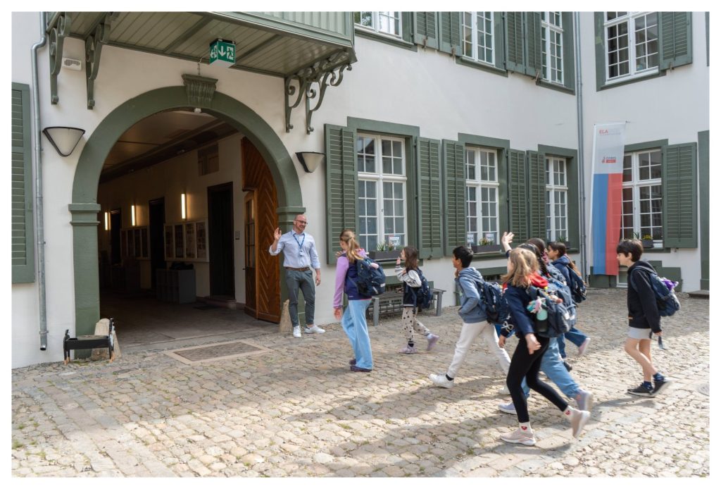 Children arriving to school in Basel.